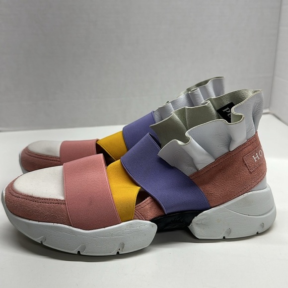 Emilio Puccii Sneakers City Up Trainer Shoes Ruffle Mesh Suede Colorblock 37 - Picture 4 of 12